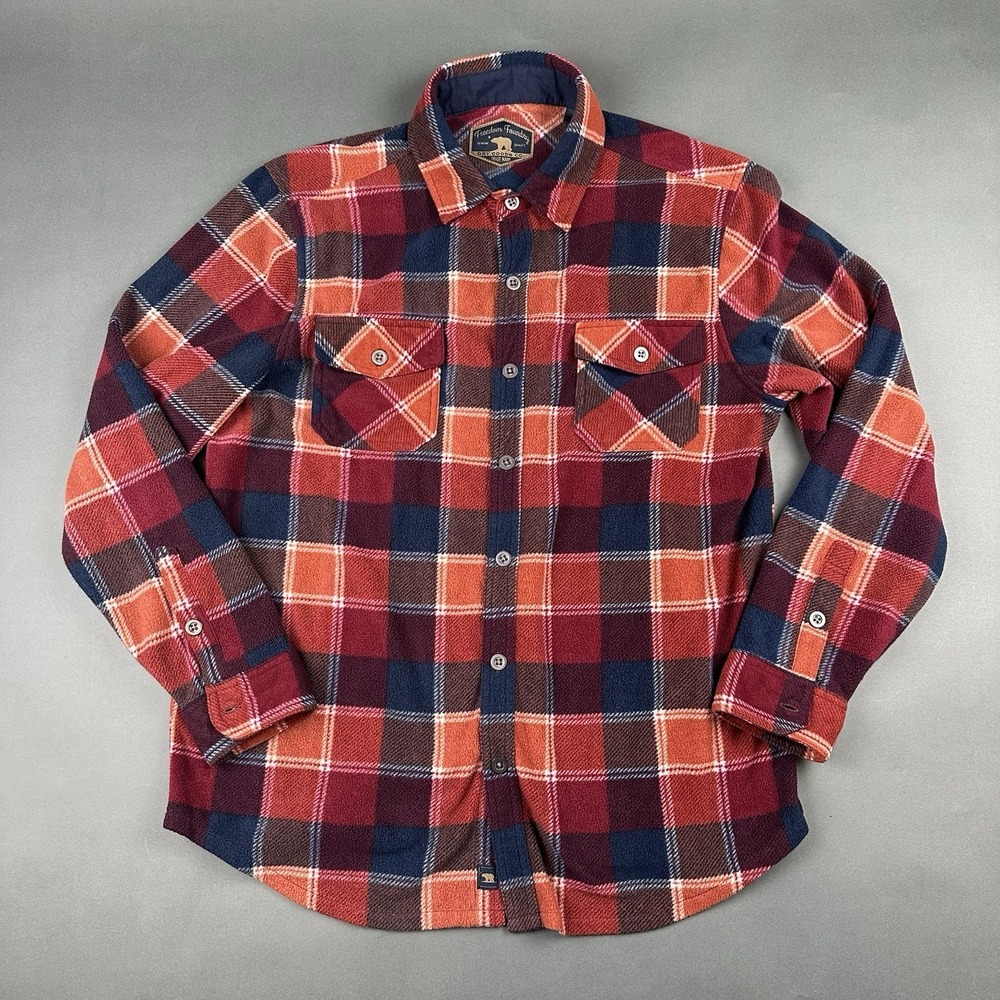 Freedom Foundry Men's Soft Fleece Long-sleeved Large Shirt Plaid Button Down